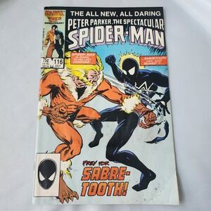 Spectacular Spider-Man #116‎ July 1986 Sabretooth First Black Costume Appears FN